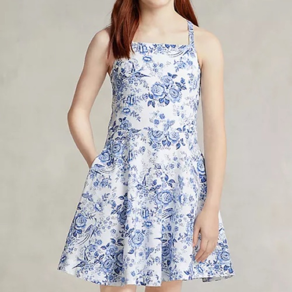Polo Ralph Lauren- Floral Blue and White Kids Dress